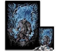 Puzzle 1000 pièces Berserker Viking Warrior Puzzles impossibles pour Adultes Jeu interactif Familial Cadeau Artisanal avec Illustrations colorées 1000 pièces (38x26cm)