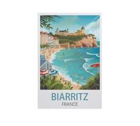 Puzzle 1000 Pièces,Biarritz, France,Puzzle 1000 Pieces Jeu De Famille Amusant pour Enfants Adultes(75x50cm)-J96