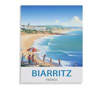 Puzzle 1000 Pièces，Biarritz Poster de Voyage Vintage France，Puzzle 1000 Pieces Adultes Jouet De Décompression Intellectuel Éducatif Puzzles Jeu De Fam（50x70cm）-A57