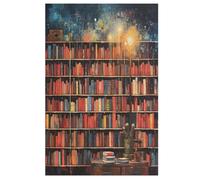 Puzzle 1000 Pièces Bibliothèques - Puzzles en Bois pour Adultes Et Enfants - Décoration D'Intérieur 78×53cm