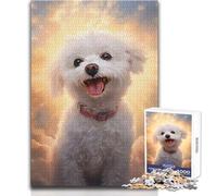 Puzzle 1000 pièces Bichon Frisé - Jeu éducatif d'analyse et de logique - Cadeau de Noël Secret - Dimensions : 38x26cm