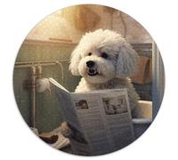 Puzzle 1000 pièces Bichon frisé lisant Un Journal pour Adultes, Casse-tête Stimulant pour Adolescents, soirée de Jeux en Famille Amusante 67,5 x 67,5 cm