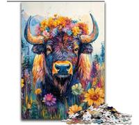 Puzzle 1000 pièces Bison des Alpes Puzzle 1000 pièces Impossible Éducatif Décoration Maison Jeux et Cadeaux (Taille 26x38cm)