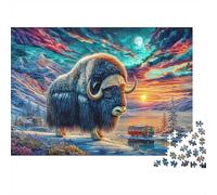 Puzzle 1000 Pièces Bison d'europe pour Adultes Et Enfants Difficile DIY Jigsaw Puzzle, Familial-Activité Manuelle 70x50cm/1000pcs