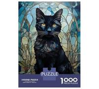 Puzzle 1000 Pièces Black Cat Kintsugi Art pour Adolescents - Jeu De Réflexion - Cadeaux pour Femmes - Idées Cadeaux Uniques pour Un Anniversaire Ou Noël 52x38cm/1000pcs