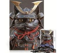 Puzzle 1000 pièces Black Cat Vintage Samurai pour Adultes, Exercice de raisonnement, Divertissement Calme, Bords de qualité supérieure, pour Les fêtes (38x52cm)