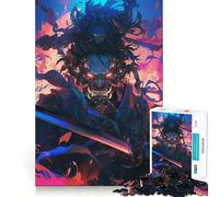 Puzzle 1000 pièces Blaze of The Demon Samurai Décoration soignée,Casse-tête,Cadeau,Jeu de Paix,œuvre d'art de Noël (50x75cm)