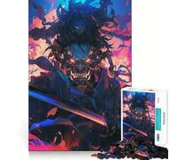 Puzzle 1000 pièces Blaze of The Demon Samurai Sharp Joint Play,Jeu d'entraînement Mental Amusant,Jeu pour Passer Un Moment agréable,décoration Murale de Noël (38x26cm)