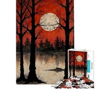 Puzzle 1000 pièces Blood Moon Woods Un Jeu éducatif et Stimulant à compléter pour Les 14 Ans et Plus (38x52cm)