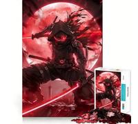 Puzzle 1000 pièces Bloodmoon Ninja Samurai Fine Joint,Jeu Stimulant pour Le Cerveau,Moment de détente,Cadeau de Noël (38x26cm)