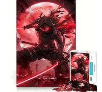 Puzzle 1000 pièces Bloodmoon Ninja Samurai Sharp Joint Play,Jeu d'entraînement Mental Amusant,Jeu pour Passer Un Moment agréable,décoration Murale de Noël (38x52cm)