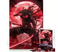 Puzzle 1000 pièces Bloodmoon Ninja Samurai Stimulation cérébrale, Loisirs et Plaisir Fermeture sécurisée Cadeau d'anniversaire (50x75cm)