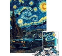 Puzzle 1000 pièces BMW E Nuit étoilée pour Adolescents Puzzle Artistique pour Adultes Jeu Manuel décoration intérieure Interaction Parent-Enfant (Taille 50x75cm)