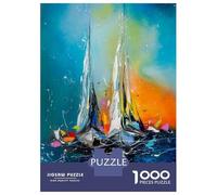 Puzzle 1000 Pièces Boats in The Sunset Light Puzzle pour Adultes Jeu Familial Analyse Et Logique Cadeaux Uniques pour Anniversaire Et Noël 52x38cm/1000pcs