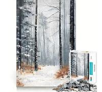 Puzzle 1000 pièces Bois murmurant d'hiver Jeu Stimulant pour Le Cerveau Ajustement Parfait Divertissement d'intérieur Chaleureux pour Tous (50x75cm)