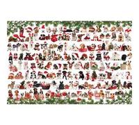 Puzzle 1000 pièces : Boîte métal : Chiens de Noël Eurographics