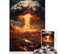 Puzzle 1000 pièces Bombe Atomique Jeu Anti-Stress Cadeau d'anniversaire Jeu éducatif avec pièces de Formes aléatoires Parfaitement emboîtables Dimensions 38x26cm