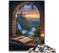 Puzzle 1000 pièces Books by The Window pour Adultes et Adolescents, Jouets éducatifs, Jeux Anti-Stress, décoration Murale (38x26cm)