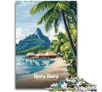 Puzzle 1000 pièces Bora Bora Tropical Paradise pour Adolescents, adapté aux 14 Ans et Plus Amusement en Famille pour Toute la Famille 1000 pièces (50x75cm)