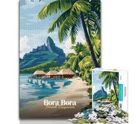 Puzzle 1000 pièces Bora Bora Tropical Paradise pour Adolescents, Jeu Stimulant et Jeu Familial avec des pièces entièrement emboîtables de Formes aléatoires 38x26cm