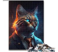 Puzzle 1000 pièces Boss Bengal Cat Puzzles pour Adultes 1000 pièces Idéal pour et s'amuser en Famille - Cadeau Parfait pour Les Vacances, Les Anniversaires Taille : 38x26cm
