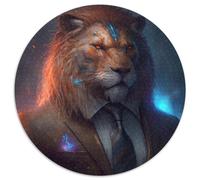 Puzzle 1000 pièces Boss Lion, Puzzle Rond 1000 pièces pour Adultes, décoration intérieure, entraînement cérébral et Cadeaux de Noël, 67,5 x 67,5 cm