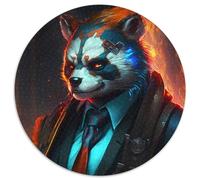 Puzzle 1000 pièces Boss Raccoon Rond Puzzles 1000 pièces pour Adultes pour la décoration intérieure et Les Vacances 67,5 x 67,5 cm
