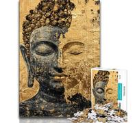Puzzle 1000 pièces Bouddha Art pour Adolescents, Anti-Stress, Vacances à la Maison, Tue Le Temps avec Affiche Assortie et Feuille de Questions 50x75cm