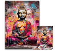 Puzzle 1000 pièces Bouddha coloré en Carton pour Adultes, Casse-tête Stimulant à Faire soi-même, Jeu Familial idéal ou Cadeau décoratif 26x38cm / 10,23x14,96 Pouces
