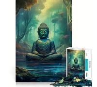 Puzzle 1000 pièces Bouddha dans la Nature,découpe Premium,Jouet d'exercice Mental,Moment de détente et de Plaisir,Cadeau d'anniversaire Amusant (38x52cm)