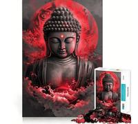 Puzzle 1000 pièces Bouddha dans Les Nuages Rouges,découpe soignée,décoration,Jeu de réflexion,Cadeau,activité Calme pour Un Anniversaire (50x75cm)