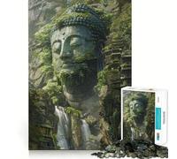 Puzzle 1000 pièces Bouddha dans Un Mur Décoration soignée Jeu de réflexion Cadeau Activité Calme pour Un Anniversaire (50x75cm)