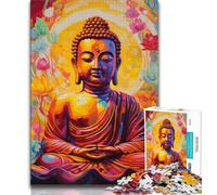 Puzzle 1000 pièces Bouddha d'art pour Adultes et Adolescents, Assemblage de Motifs Amusant à la Maison, Cadeau d'anniversaire, Cadeau de Voyage 50x75cm