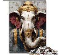 Puzzle 1000 pièces Bouddha Éléphant, Anti-Stress, Vacances à la Maison, avec Affiche et fiche de Questions-réponses Assorties (50x75cm)