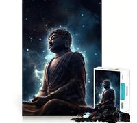 Puzzle 1000 pièces Bouddha Galaxie Univers Découpe Premium Jeu de Jeu et d'exercice Mental Jouet de Paix et de Divertissement Cadeau d'anniversaire Amusant (38x52cm)