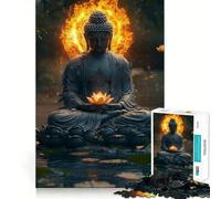 Puzzle 1000 pièces Bouddha près d'un Lotus,Bordures nettes,Jeu cognitif,Jouet Amusant et Facile à Utiliser,Cadeau de Noël (38x26cm)