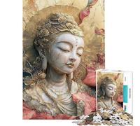 Puzzle 1000 pièces Bouddha Sérénité Dorée Puzzle idéal pour Les Adolescents Passe-Temps Stimulant et Anti-Stress (Dimensions 38x52cm)