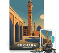 Puzzle 1000 pièces Boukhara Ouzbékistan Bords Nets Décoration Jeu cognitif Jouet Facile à gérer Amusant Cadeau de Loisirs de Noël (38x52cm)