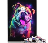 Puzzle 1000 pièces Bouledogue Anglais, Art Mural, Puzzle Familial Amusant pour Adultes, Jeu Stimulant, Jeux Anti-Stress et Cadeaux Uniques, 1000 pièces (75 x 50 cm)