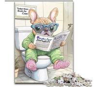 Puzzle 1000 pièces Bouledogue français Aller aux Toilettes Puzzles impossibles pour Adultes Taille 26x38cm Casse-tête Haute difficulté pour Adolescents