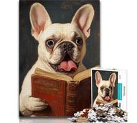 Puzzle 1000 pièces Bouledogue français Buvant du café pour Adolescents, Anti-Stress, défi Difficile, renforce l'amour Entre Les Couples 38x26cm