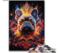Puzzle 1000 pièces Bouledogue français coloré en Bois, activité Amusante à Faire à la Maison 50x75cm, Jeu de réflexion pour Adolescents, Cadeau de Vacances idéal