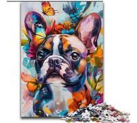 Puzzle 1000 pièces Bouledogue français Graffiti pour Adolescents et Adultes, Jeu Stimulant Chaque pièce est Unique - Jeu Familial Stimulant (50x75cm)