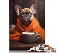 Puzzle 1000 pièces Bouledogue français Mignon, Puzzles pour Adultes, difficulté : renforce Les Relations Entre Les Membres de la Famille, 1000 pièces (38 x 26 cm)