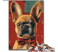 Puzzle 1000 pièces Bouledogue français Puzzles impossibles pour Adultes 26x38cm Idéal pour s'amuser en Famille, se détendre et Offrir des Cadeaux de Vacances