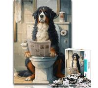 Puzzle 1000 pièces Bouvier Bernois aux Toilettes pour Adultes Jouets éducatifs Jeux Anti-Stress liste de souhaits avec Père Noël (26x38cm)