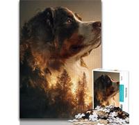 Puzzle 1000 pièces Bouvier Bernois pour Adultes et Adolescents, Jeux éducatifs et Anti-Stress, avec Père Noël (50x75cm)