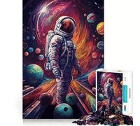 Puzzle 1000 pièces Bowling Astronaute Espace Découpe précise,Activité ludique Intelligente,Temps de Jeu Calme,Cadeau de décoration d'anniversaire (38x26cm)