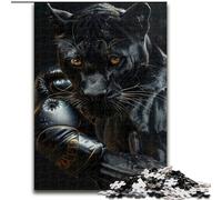 Puzzle 1000 pièces Boxer léopard Noir, à partir de 14 Ans, décoration d'intérieur, à Offrir en Cadeau à Toute la Famille (Taille 26x38cm)