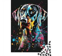 Puzzle 1000 pièces Braque Allemand à Poil Court pour Adultes, Cadeau d'halloween, Puzzle en Bois pour Adultes, pour s'amuser en Famille et Jouer Le Soir (38 x 26 cm)